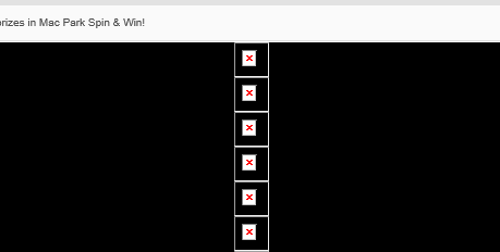 Outlook email showing a red x for each image that failed to load